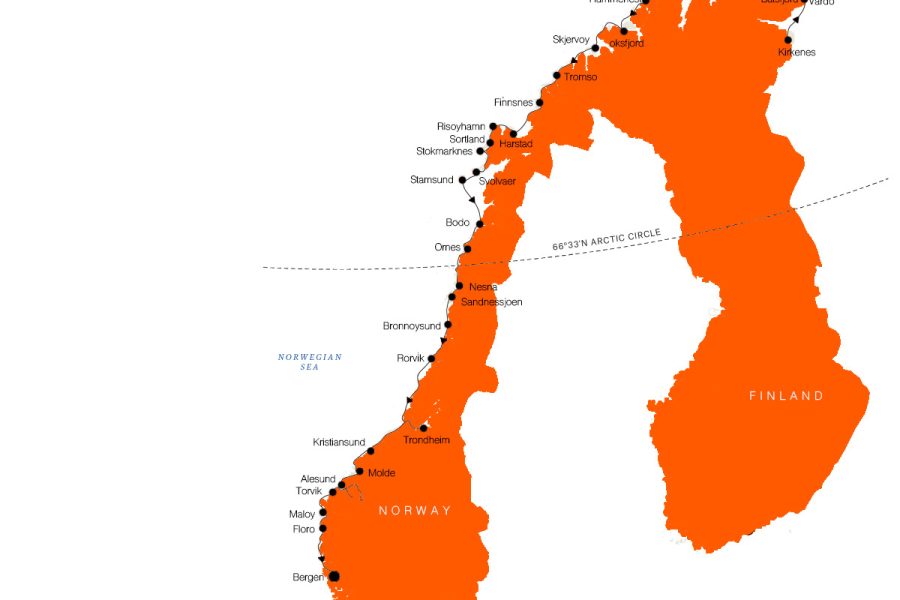 Northern Lights Cruise Map