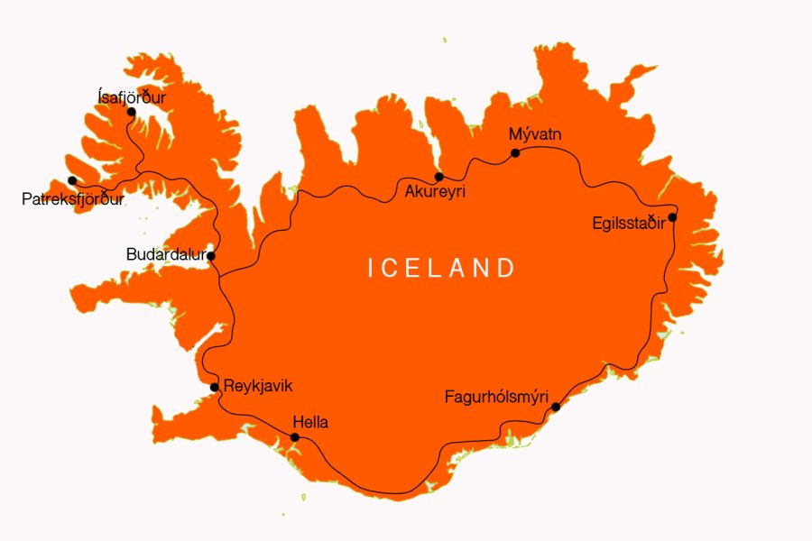 17 Day Iceland Map